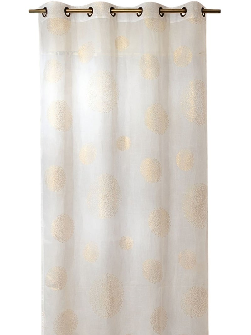 Visillo en Estameña Fantasía Estampado Plata Dorado/Oro - Kiabi