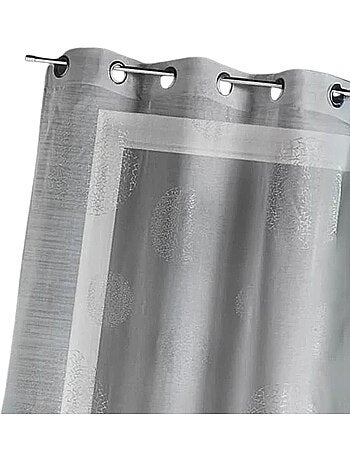 Visillo en Estameña Fantasía Estampado Plata