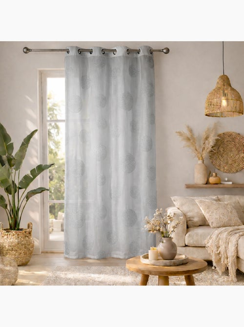 Visillo en Estameña Fantasía Estampado Plata - Kiabi