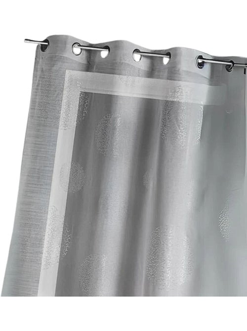 Visillo en Estameña Fantasía Estampado Plata - Kiabi