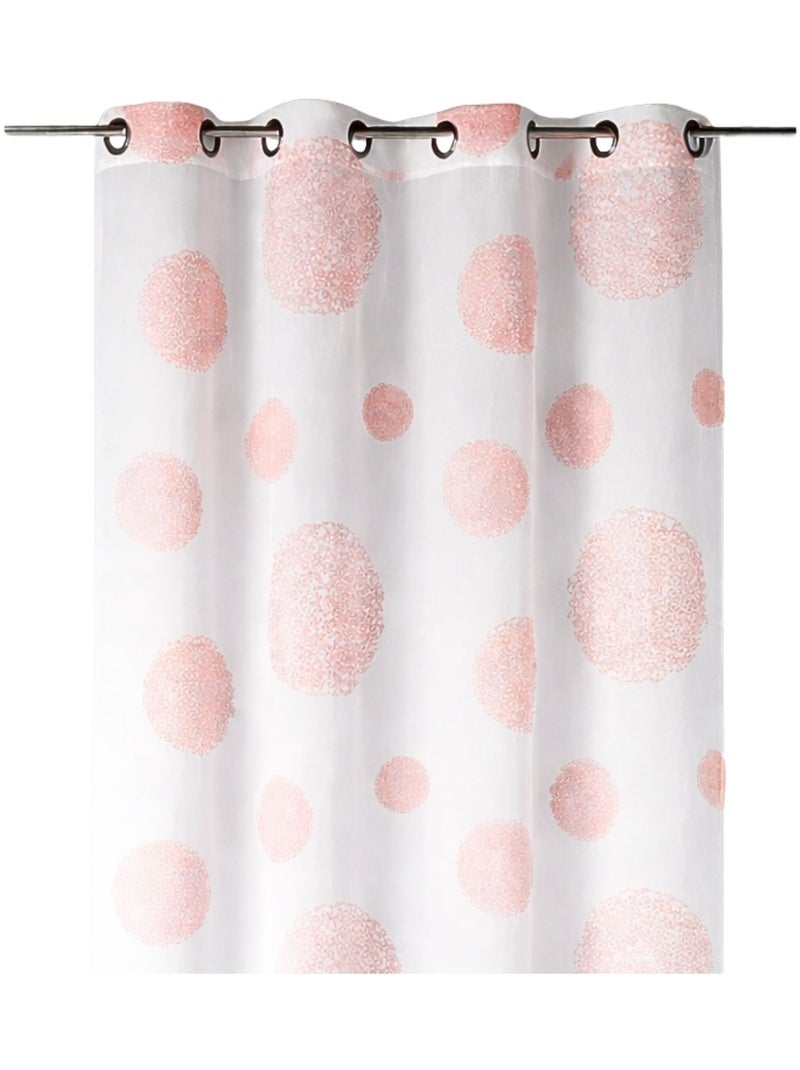 Visillo en Estameña Fantasía Estampado Plata Naranja coral - Kiabi
