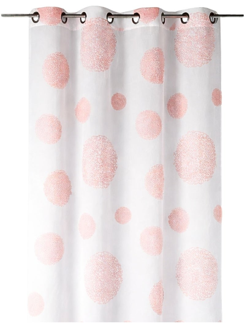 Visillo en Estameña Fantasía Estampado Plata Naranja coral - Kiabi