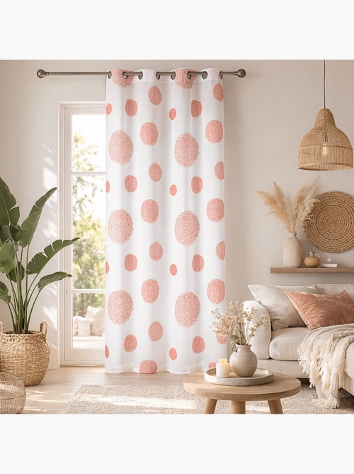 Visillo en Estameña Fantasía Estampado Plata - Kiabi