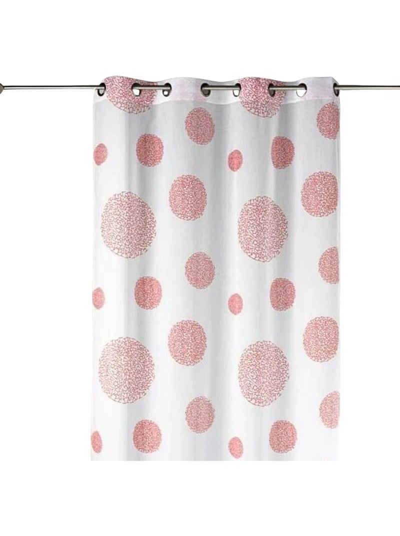 Visillo en Estameña Fantasía Estampado Plata Rojo - Kiabi