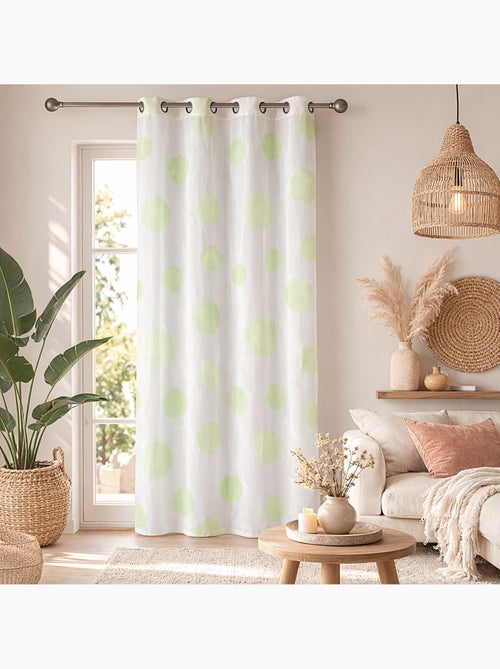 Visillo en Estameña Fantasía Estampado Plata - Kiabi