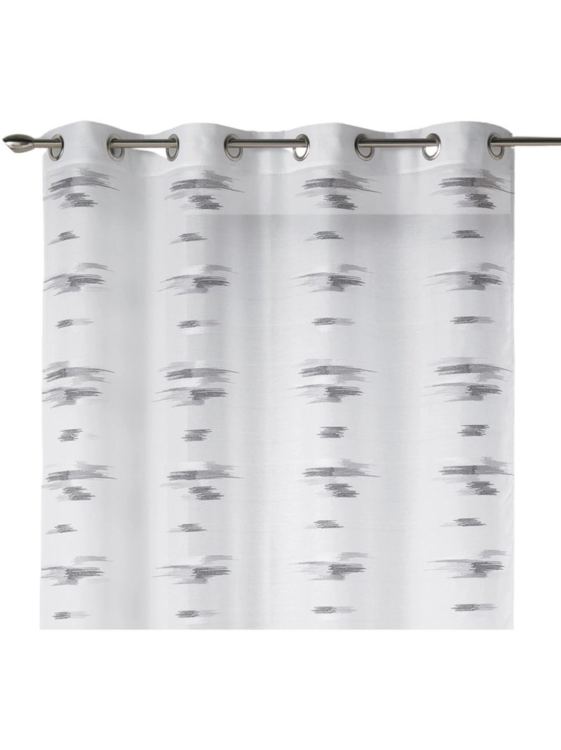 Visillo en Estameña Ligera con Motivos Contemporáneos Gris claro - Kiabi