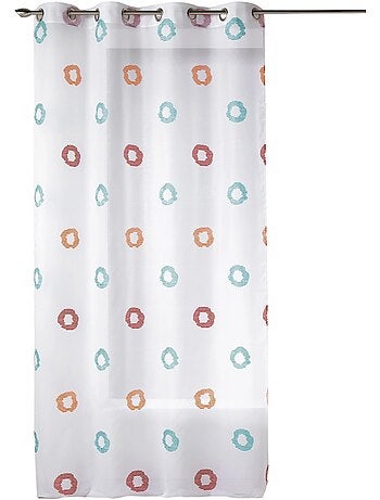 Visillo en Estameña Ligera Estampado Círculo