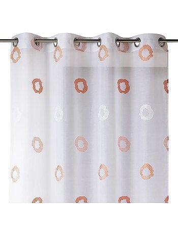 Visillo en Estameña Ligera Estampado Círculo