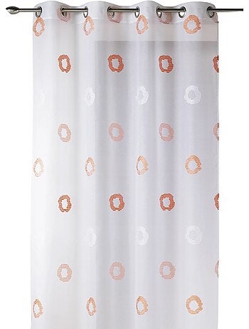 Visillo en Estameña Ligera Estampado Círculo