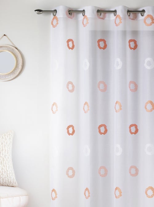 Visillo en Estameña Ligera Estampado Círculo - Kiabi