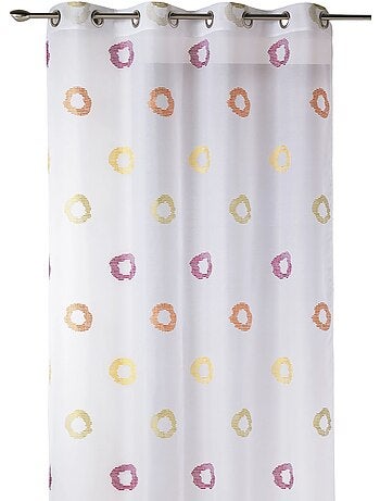 Visillo en Estameña Ligera Estampado Círculo