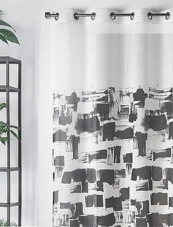 Visillo en Estameña Ligera Estampado efecto Cuadro