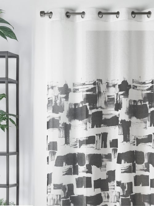 Visillo en Estameña Ligera Estampado efecto Cuadro - Kiabi Visillo en Estameña Ligera Estampado efecto Cuadro - Kiabi