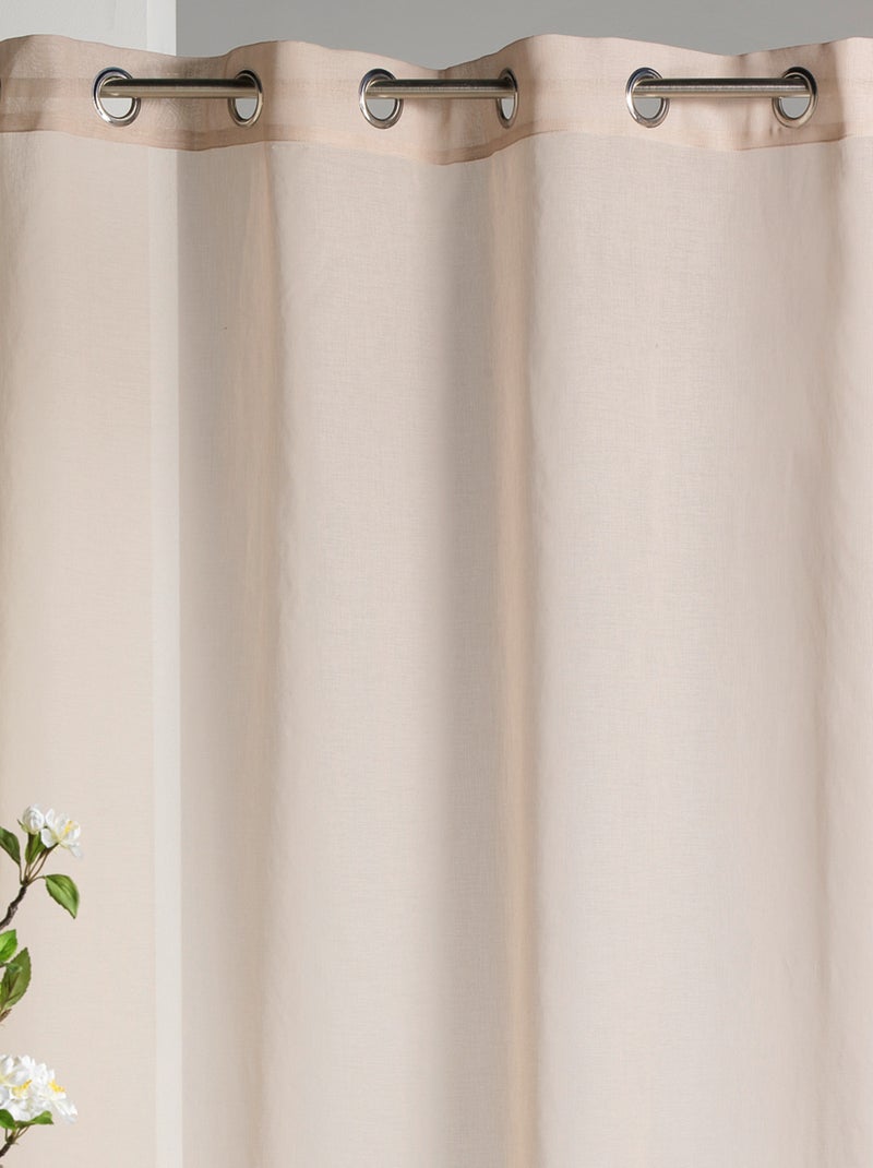 Visillo en Estameña liso Taupe - Kiabi
