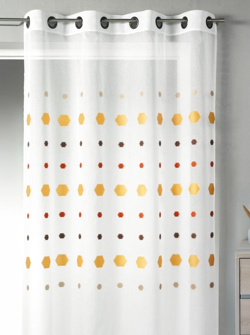 Visillo en jacquard con estampado hexagonal - Kiabi Visillo en jacquard con estampado hexagonal - Kiabi