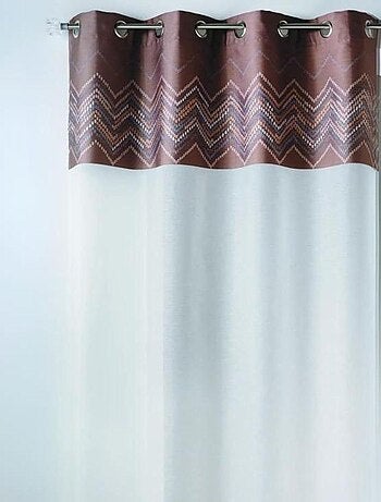 Visillo en jacquard con paramento superior galón