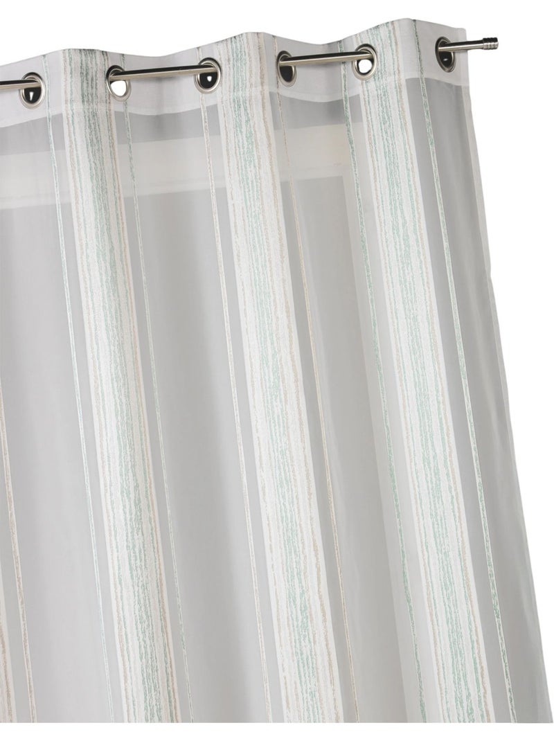 Visillo en jacquard finas rayas verticales Azul celeste - Kiabi
