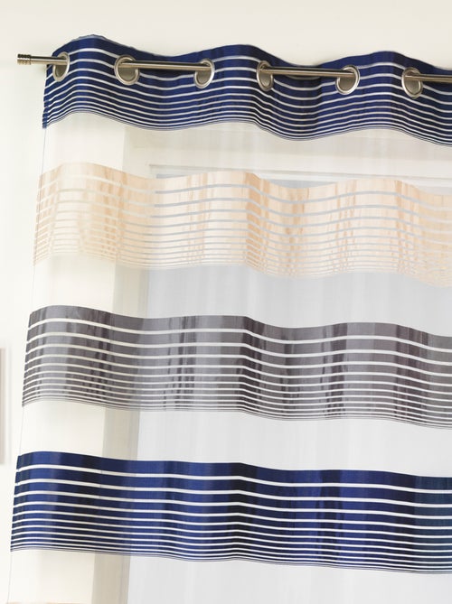 Visillo en organza a finas rayas horizontales - Kiabi