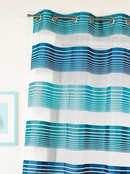 Visillo en organza a finas rayas horizontales - Kiabi