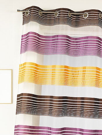 Visillo en organza a finas rayas horizontales