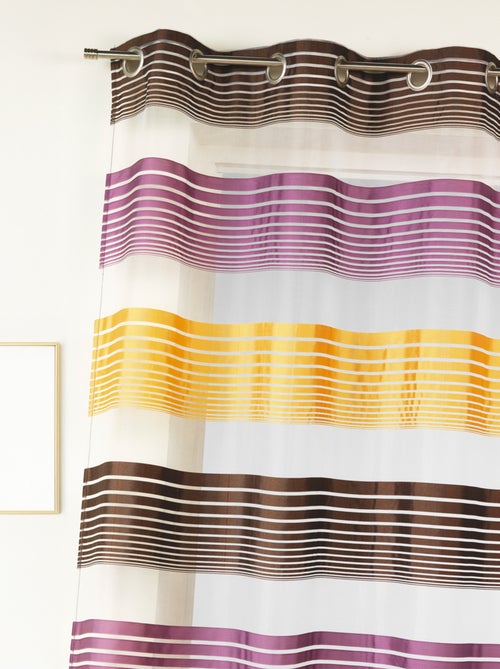Visillo en organza a finas rayas horizontales - Kiabi