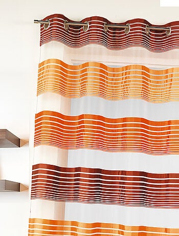 Visillo en organza a finas rayas horizontales