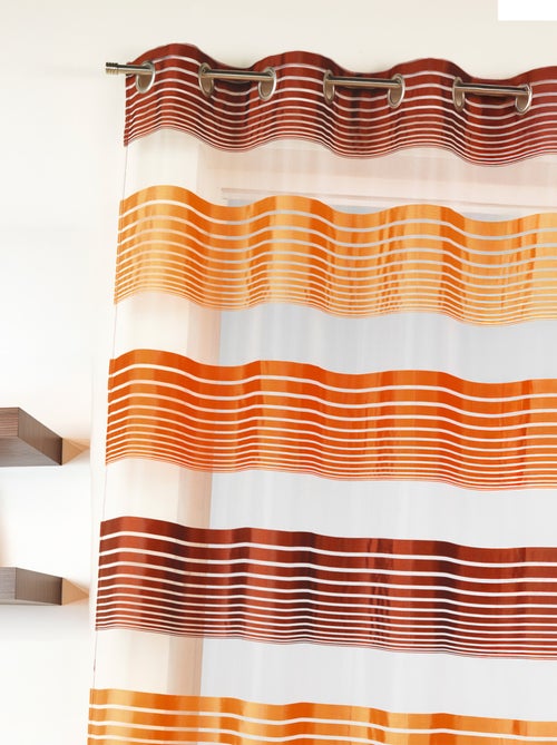 Visillo en organza a finas rayas horizontales - Kiabi