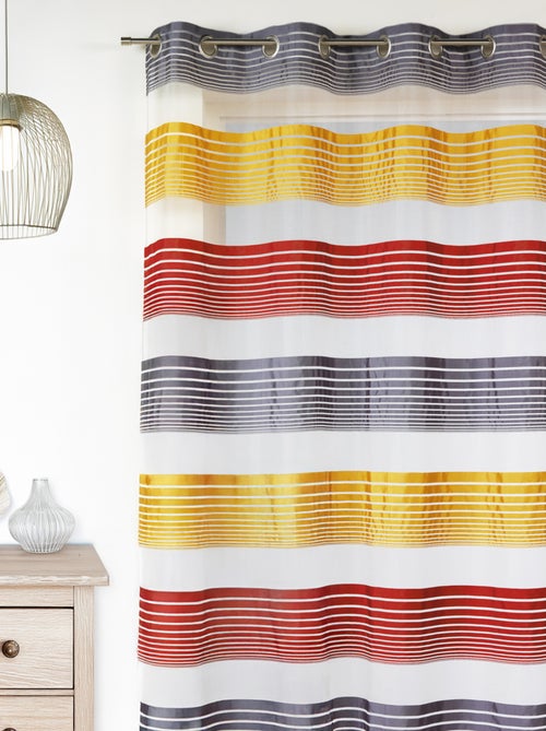 Visillo en organza a finas rayas horizontales - Kiabi
