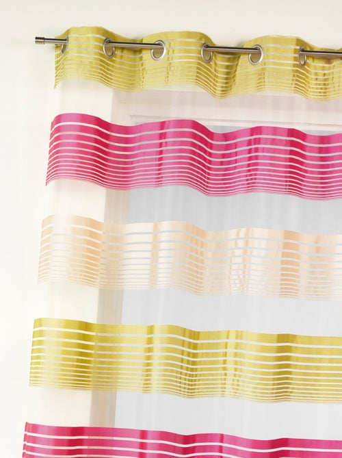 Visillo en organza a finas rayas horizontales - Kiabi