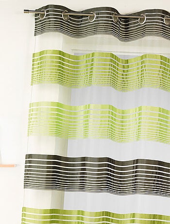Visillo en organza a finas rayas horizontales