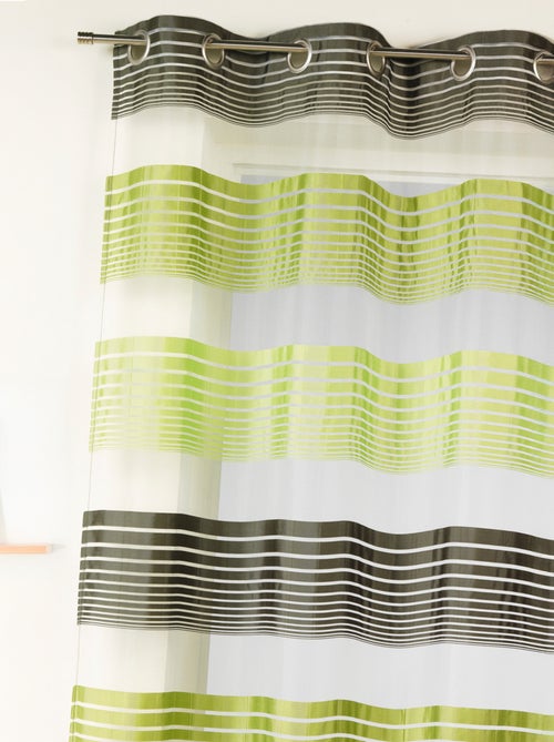 Visillo en organza a finas rayas horizontales - Kiabi