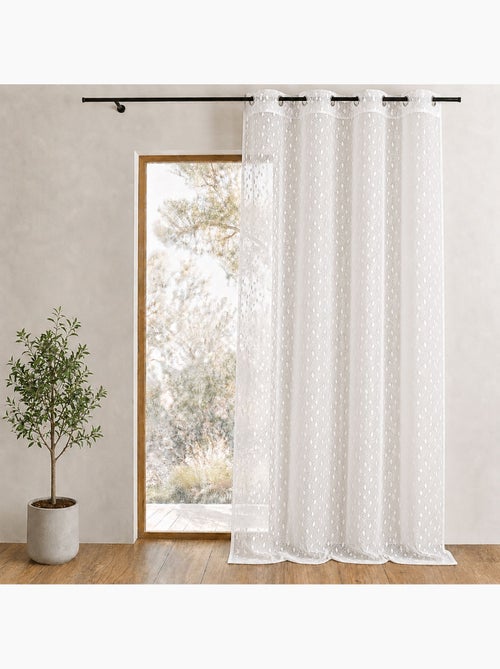 Visillo en organza bordado co estampado fantasía - Kiabi