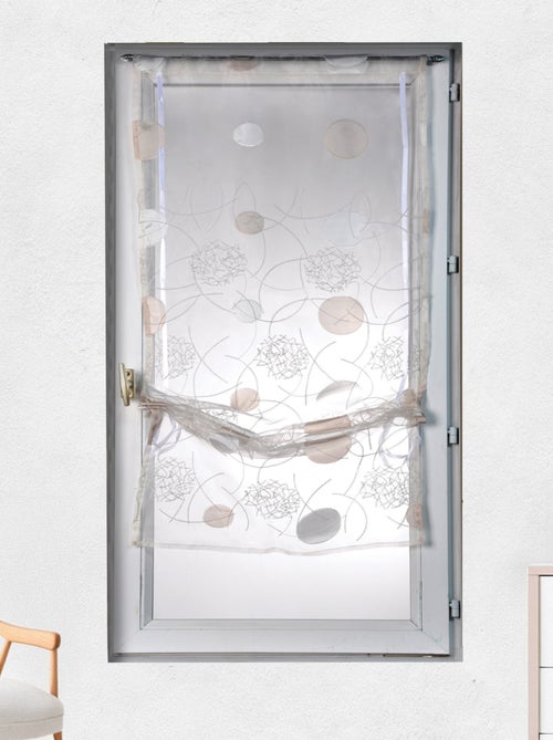 Visillo en Organza Jacquard Marfil - Kiabi