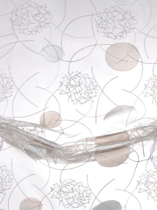 Visillo en Organza Jacquard Marfil - Kiabi