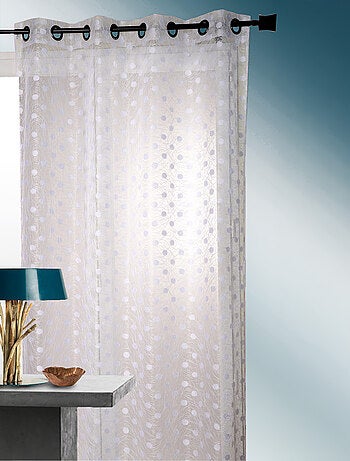 Visillo en organza y jacquard lunares solar