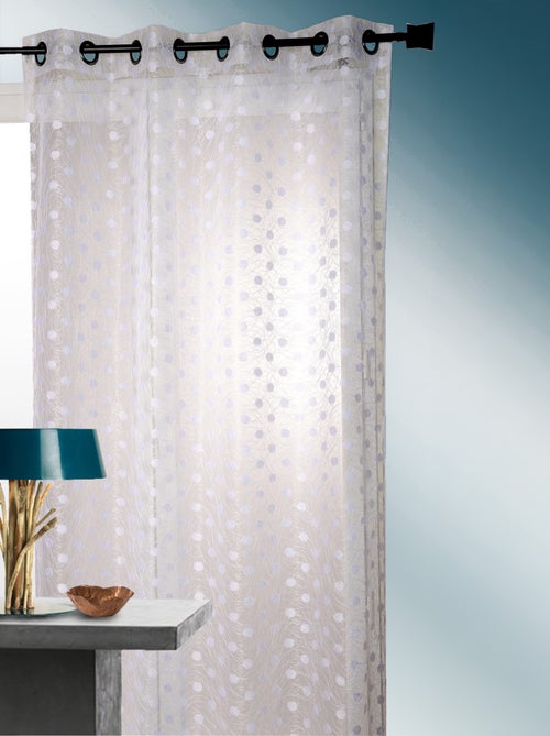 Visillo en organza y jacquard lunares solar - Kiabi