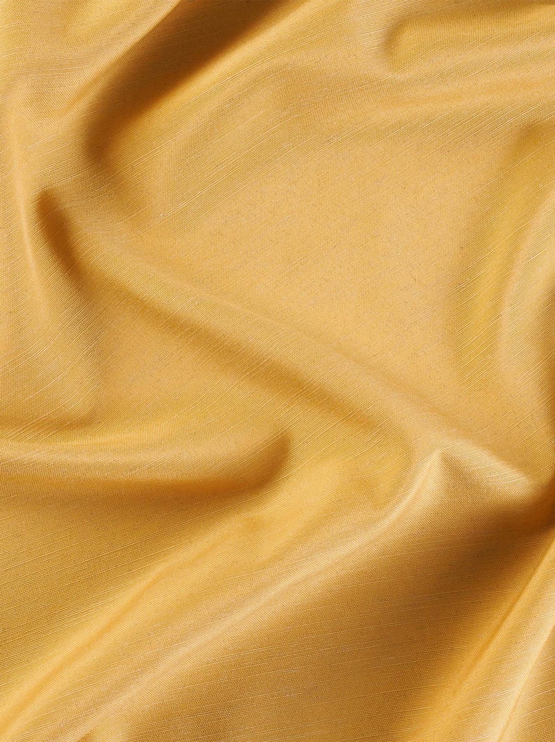 Visillo en poli-lino de efecto natural con ojales Amarillo - Kiabi