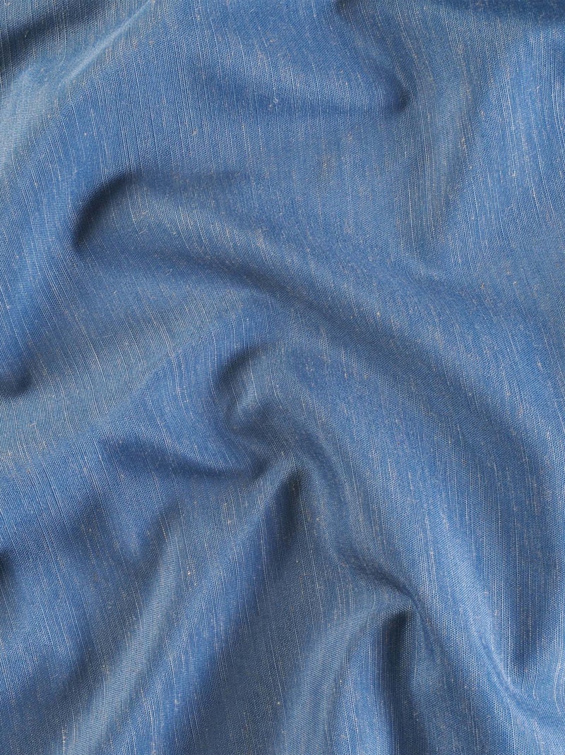 Visillo en poli-lino de efecto natural con ojales Azul - Kiabi