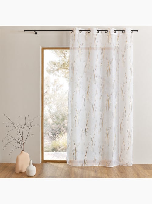 Visillo estampado con motivo vegetal y ojales - Kiabi