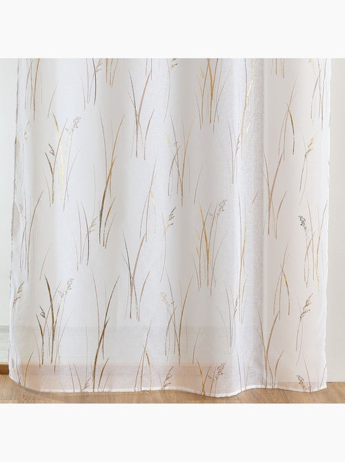 Visillo estampado con motivo vegetal y ojales - Kiabi