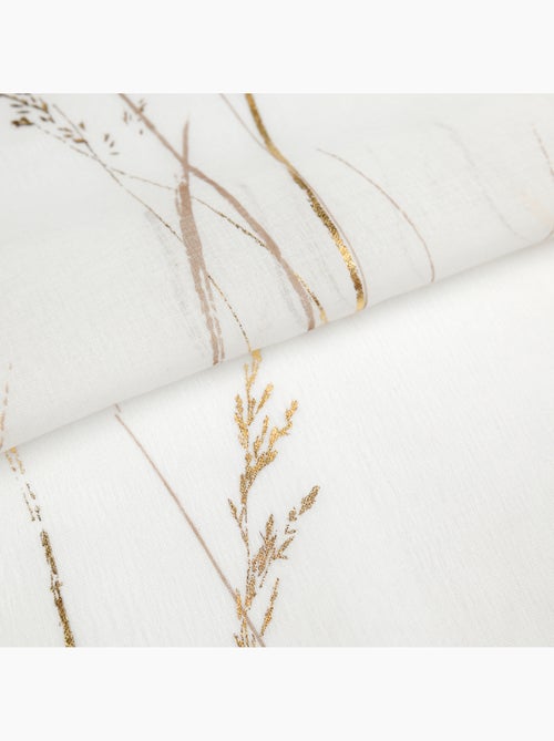 Visillo estampado con motivo vegetal y ojales - Kiabi