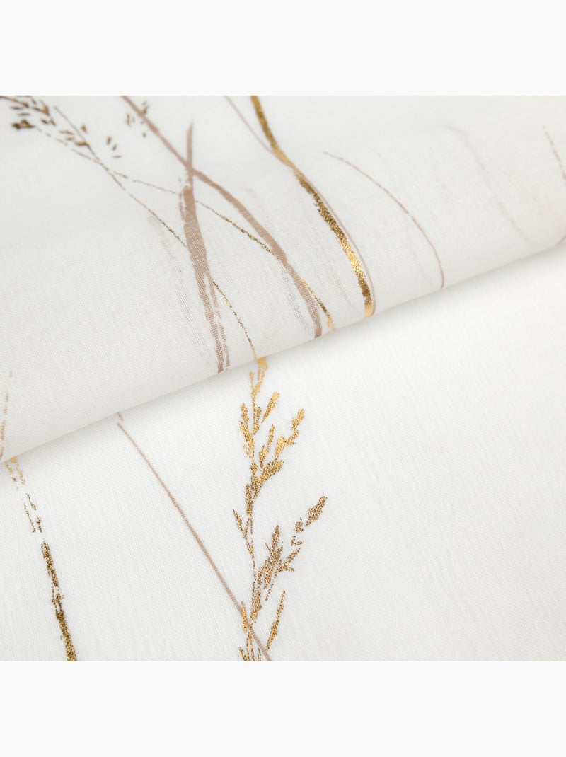 Visillo estampado con motivo vegetal y ojales Dorado/Oro - Kiabi