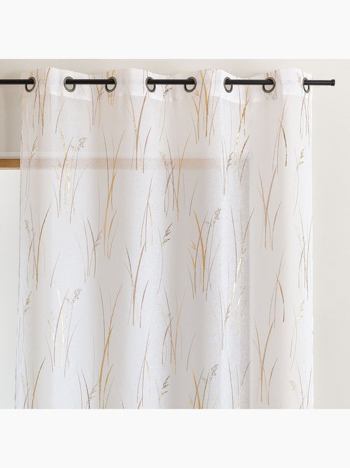 Visillo estampado con motivo vegetal y ojales - Kiabi