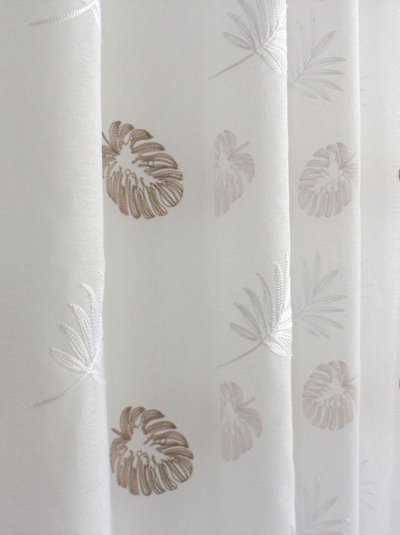 Visillo estampado de gasa Beige - Kiabi