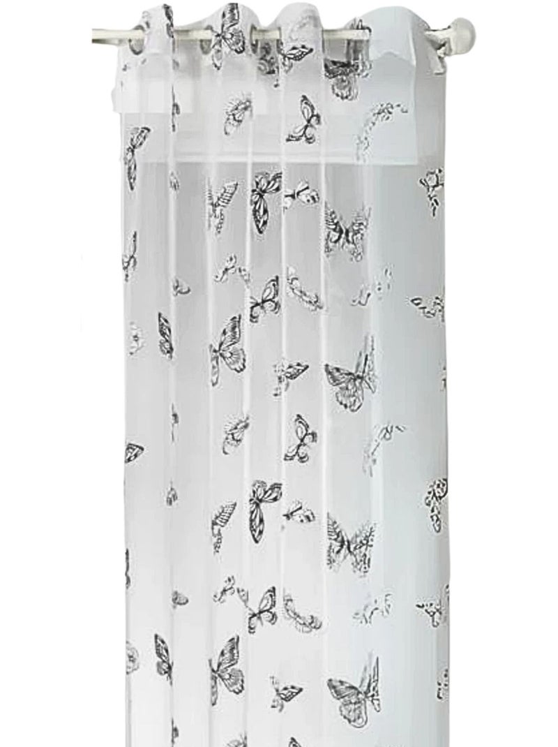Visillo estampado mariposas Blanco - Kiabi