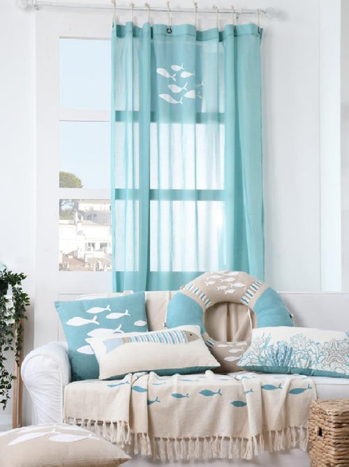 Visillo Estilo Marino con Motivos de Peces - Kiabi