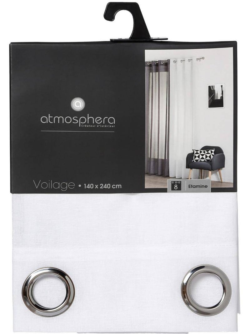 Visillo etamine blanco 140x240cm Blanco - Kiabi