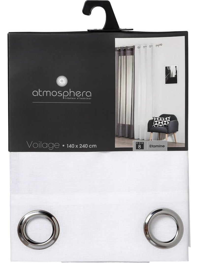 Visillo etamine blanco 140x240cm Blanco - Kiabi