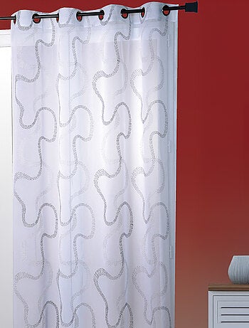 Visillo fantasía bordado zig zag entrelazado