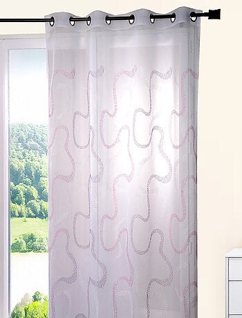 Visillo fantasía bordado zig zag entrelazado